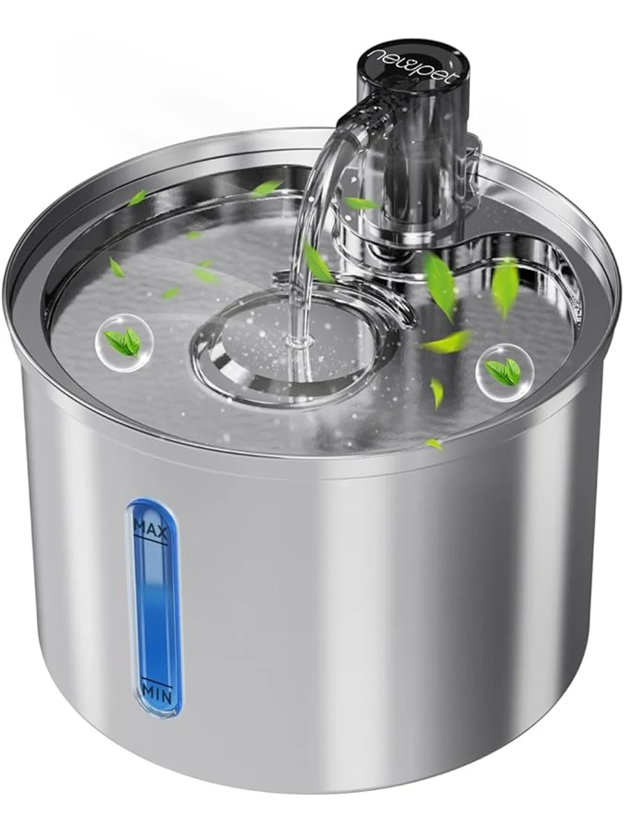 Fonte Bebedouro de Água em Aço Inox 3L Silenciosa para Gatos e Cães