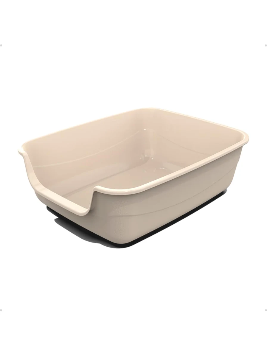 Caixa de Areia para Gatos Extra Grande com Borda Anti-Respingo 62×50cm