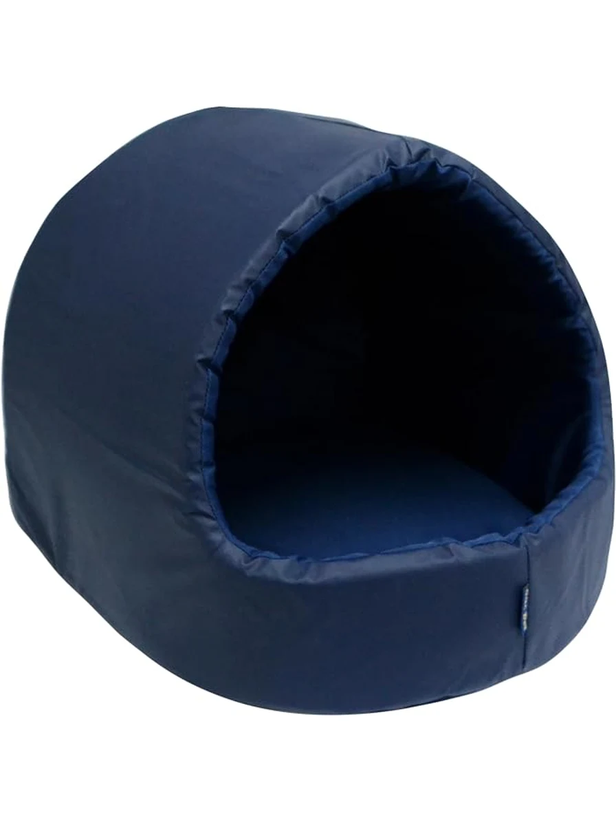 Cama Iglu Toca Redonda Fechada para Cães e Gatos — Azul Marinho