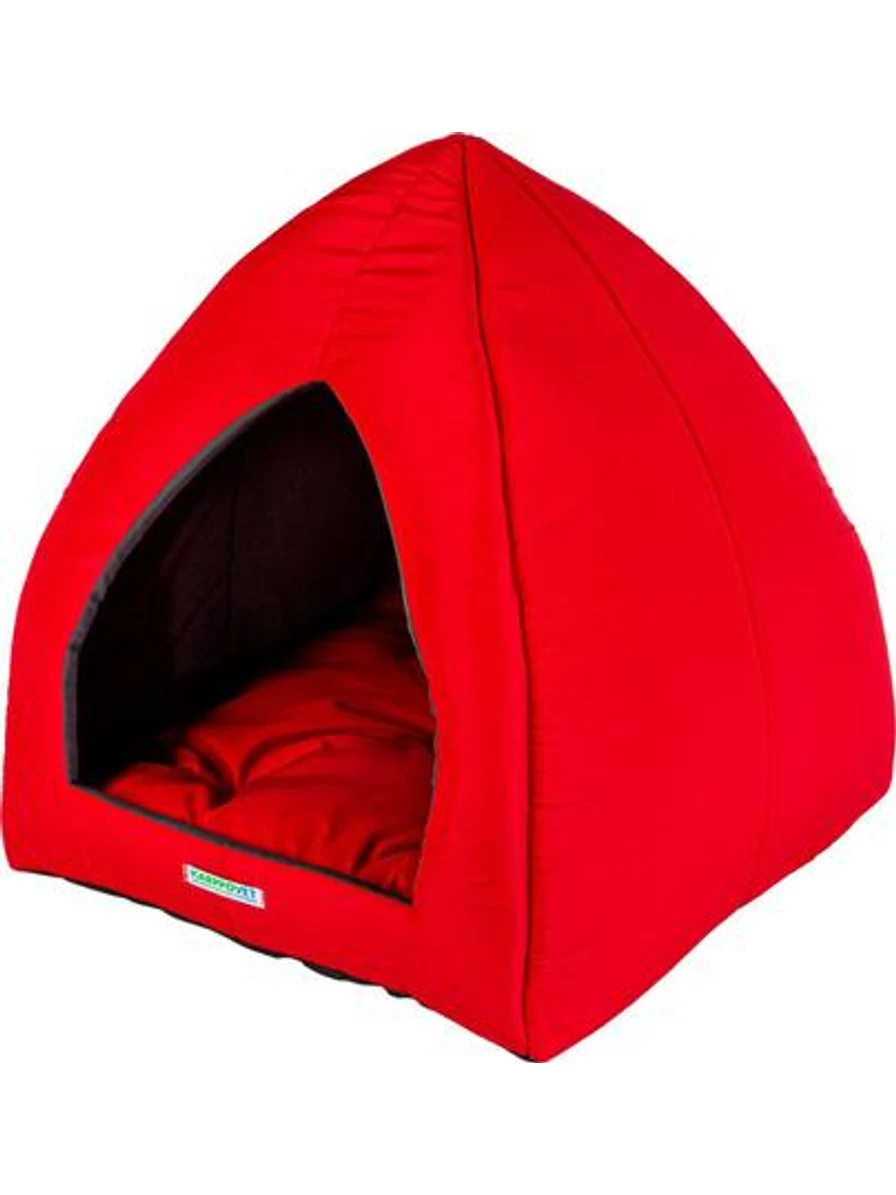 Cama Toca Tenda Triangular Fechada para Cães e Gatos — Vermelha